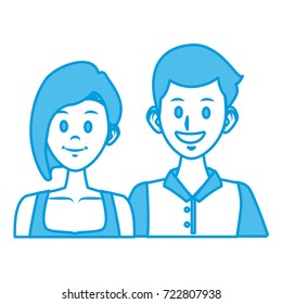 Young couple cartoon