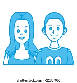 Young couple cartoon