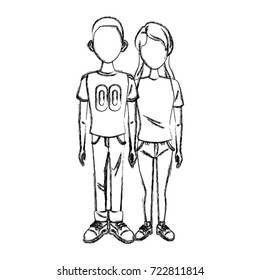 Young couple cartoon
