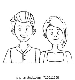Young couple cartoon