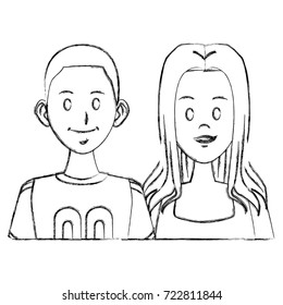 Young couple cartoon