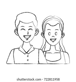 Young couple cartoon