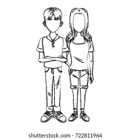 Young couple cartoon