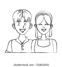 Young couple cartoon