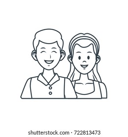 Young couple cartoon