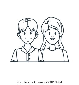Young couple cartoon