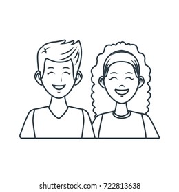 Young couple cartoon