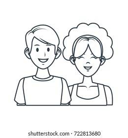 Young couple cartoon