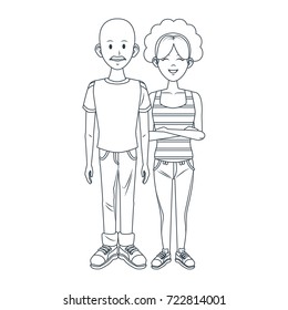 Young couple cartoon