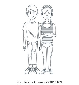 Young couple cartoon