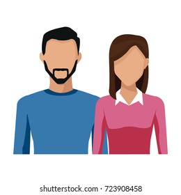 Young couple cartoon