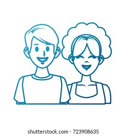 Young couple cartoon