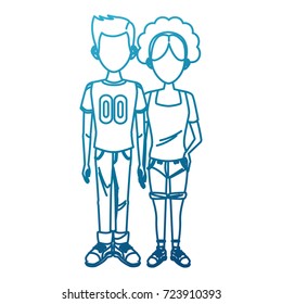 Young couple cartoon