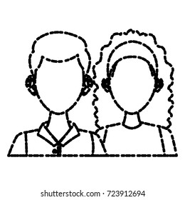 Young couple cartoon