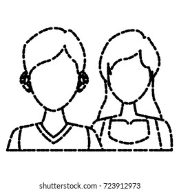 Young couple cartoon