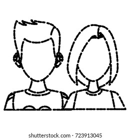 Young couple cartoon