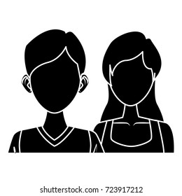 Young couple cartoon