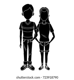 Young couple cartoon