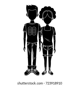 Young couple cartoon