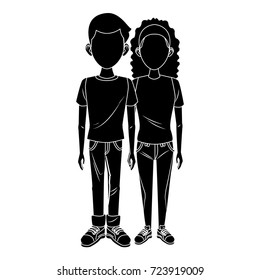 Young couple cartoon