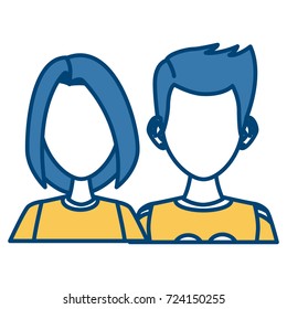 Young couple cartoon