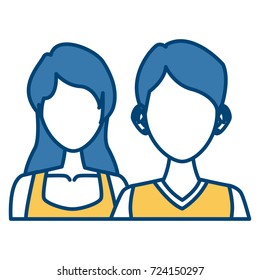 Young couple cartoon