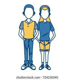 Young couple cartoon