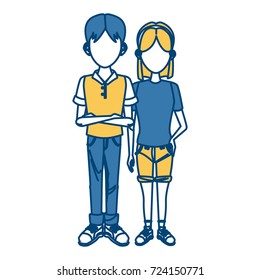 Young couple cartoon