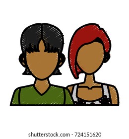 Young couple cartoon