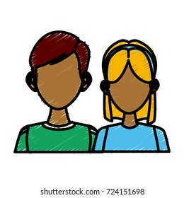 Young couple cartoon
