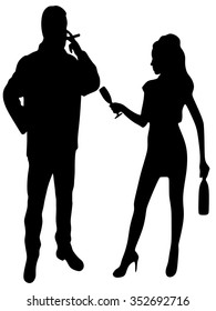 young couple celebrating