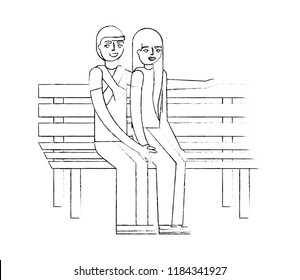 young couple in chair park avatar character