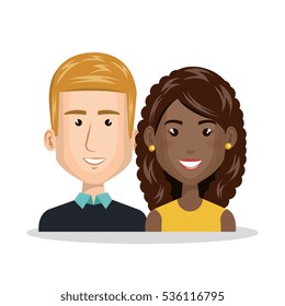 young couple characters icon