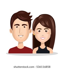 young couple characters icon