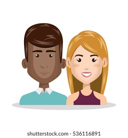 young couple characters icon