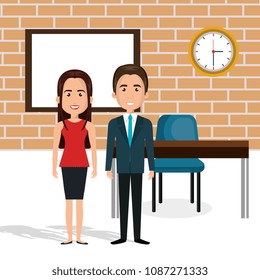 young couple in the classroom avatars characters