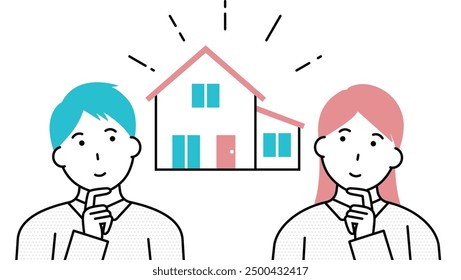 Young couple considering buying home