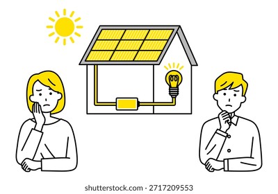 A young couple considering a solar-powered home - Powered by Shutterstock - Get 15% off with code: PIKWIZARD15