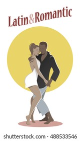 Young couple dancing latin music: Bachata, merengue, salsa