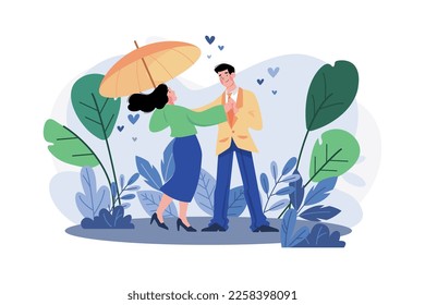 Young Couple Dancing In Love.