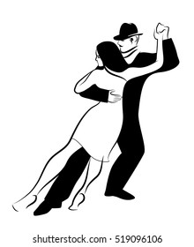 Joven pareja bailando tango