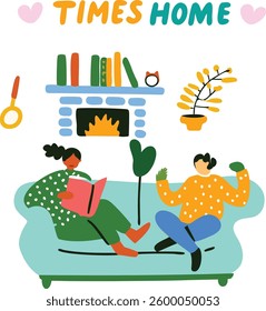 young couple doing activities at home