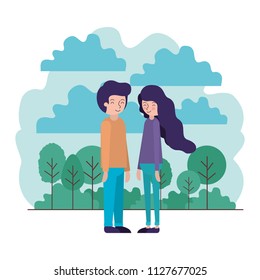 young couple in the field avatars characters