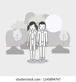 young couple in the field avatars characters