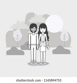 young couple in the field avatars characters
