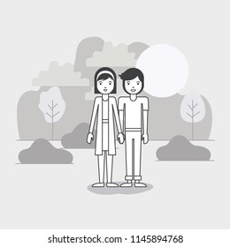 young couple in the field avatars characters