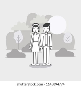 young couple in the field avatars characters