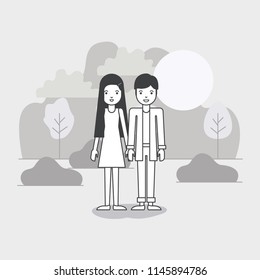 young couple in the field avatars characters