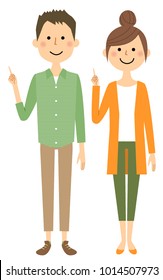 Young couple, Finger pointing