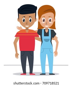 young couple of friends